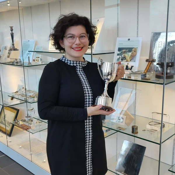 Anchorcert Gem Lab Gemmologist, Fanny Raponi, receives the Doug Morgan Trophy